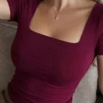 T-Shirt Zara Basique - Rouge Bordeaux