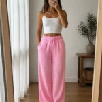 Pantalon Lin - Rose