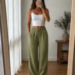 Pantalon Lin - Vert