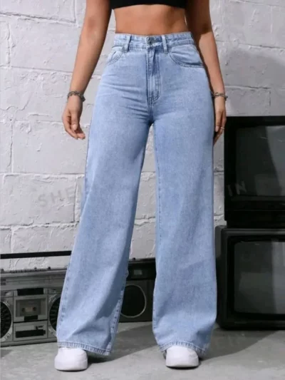 Jeans Taille Haute Large
